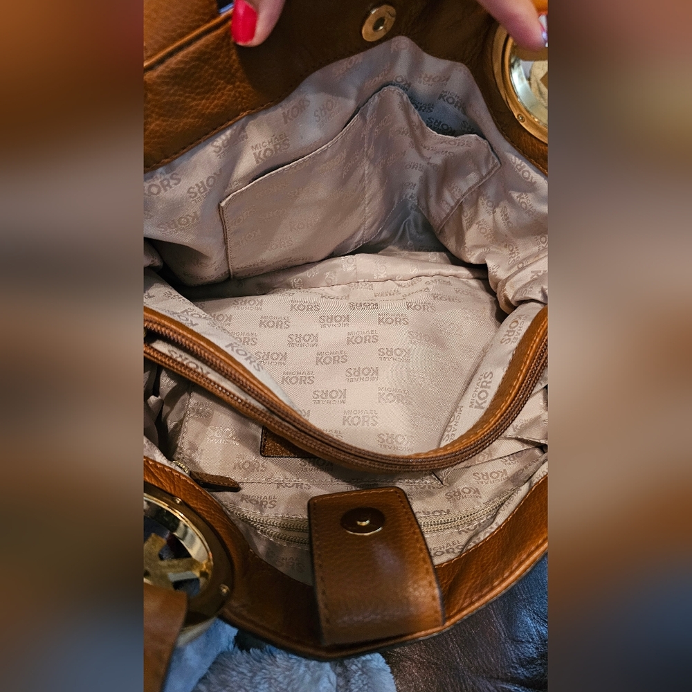Michael Kors Large Caramel Brown Fulton East West Tote EUC 2 Callouts see pics - Picture 12 of 16